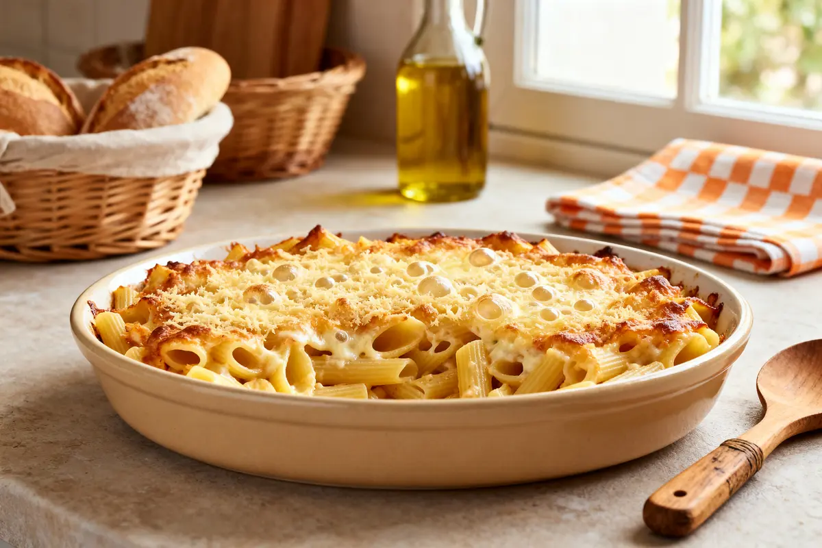 Recette de gratin de pâtes moelleux, facile et rapide à faire