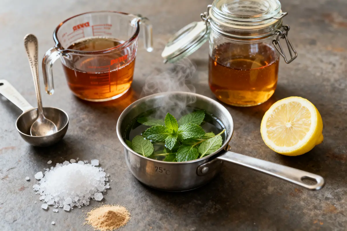 Recette de sirop de menthe sans sucre facile, frais &amp; naturel